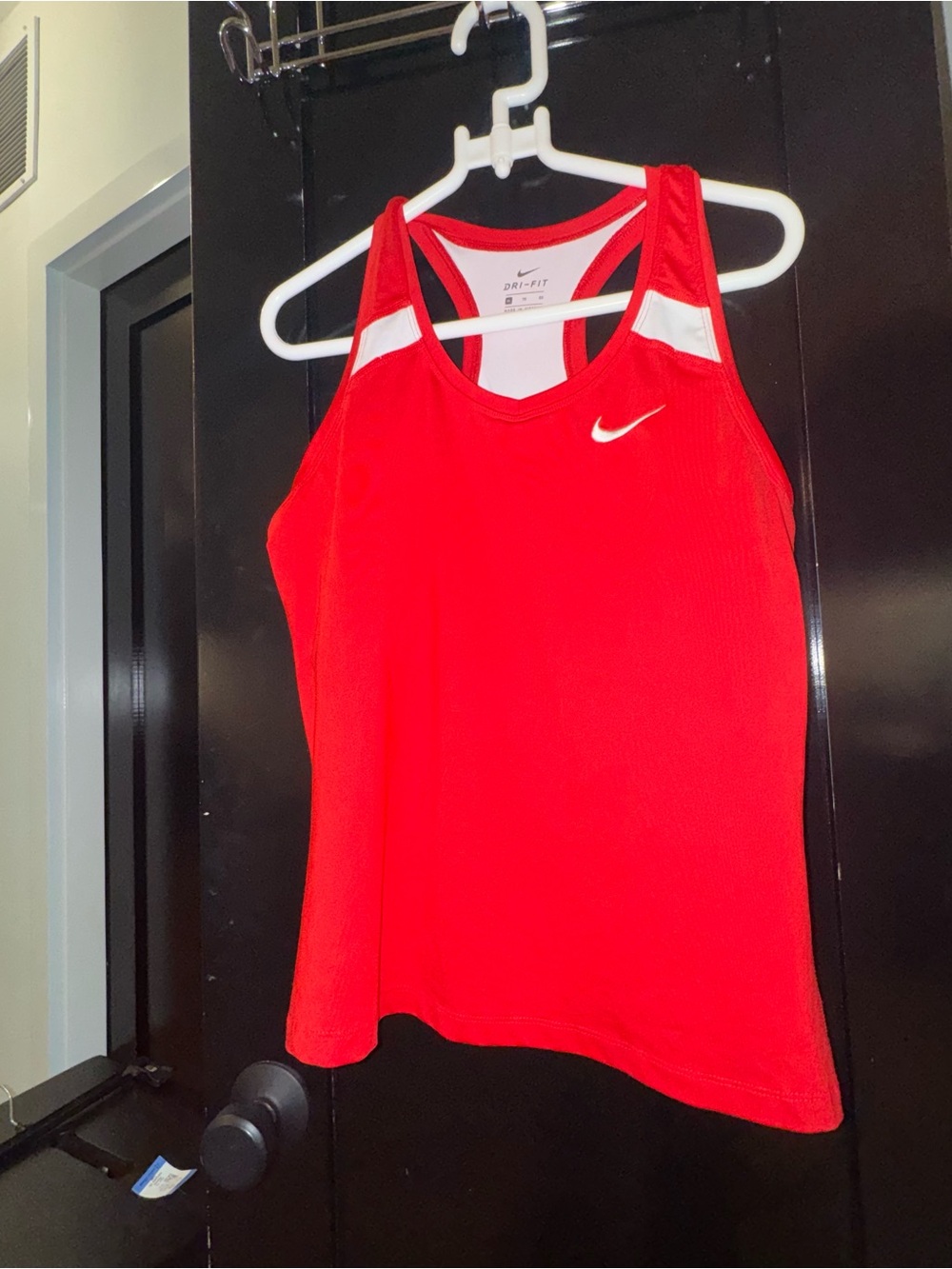 Nike Red Racerback Dri-FIT Tank Top with White Accents